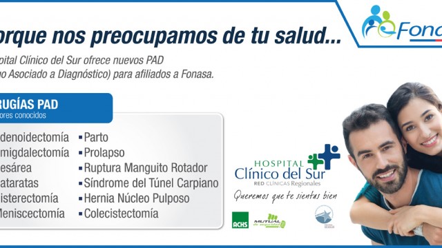 Hospital Clínico del Sur ofrece nuevos PAD para afiliados Fonasa
